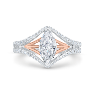 CAQ0526EH-37WP-1.50 Bridal Jewelry Carizza White Gold,Rose Gold Marquise Cut Diamond Engagement Rings