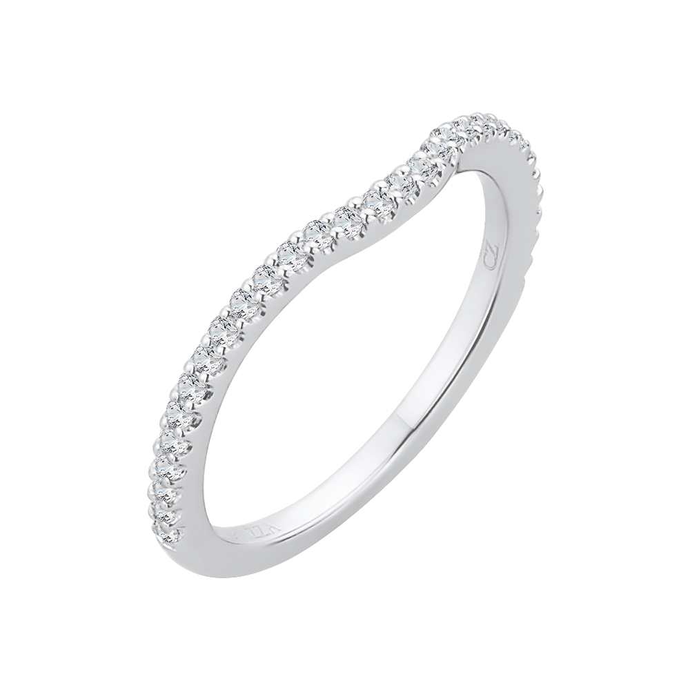 14K White Gold Round Diamond Wedding Band