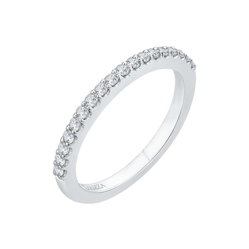 Round Diamond Half Eternity Wedding Band In 14K White Gold
