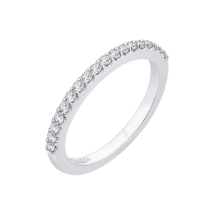 Round Diamond Half Eternity Wedding Band In 14K White Gold
