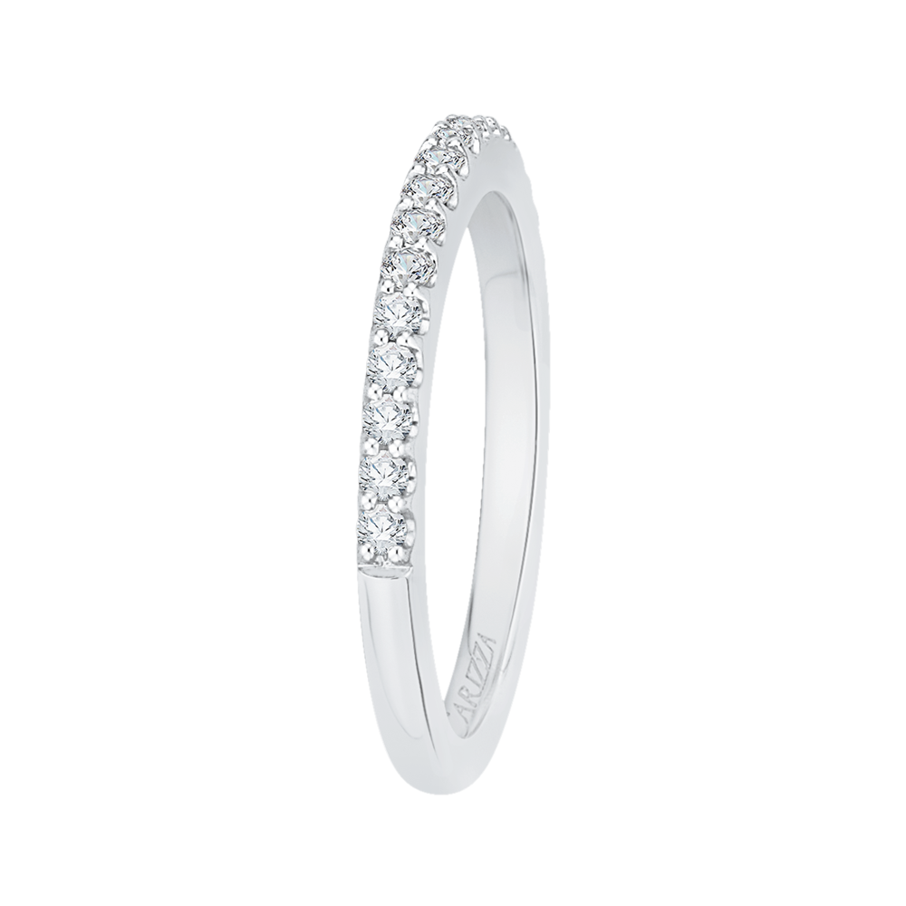 Round Diamond Half Eternity Wedding Band In 14K White Gold