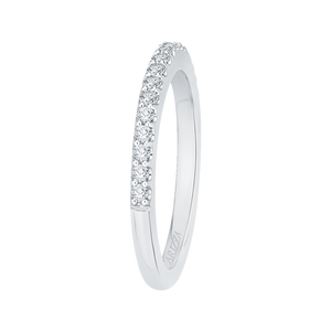 Round Diamond Half Eternity Wedding Band In 14K White Gold