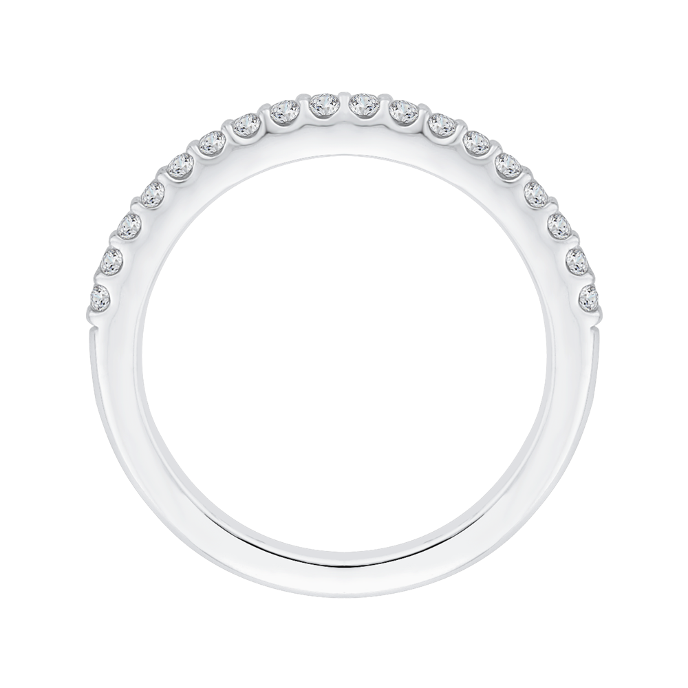 Round Diamond Half Eternity Wedding Band In 14K White Gold