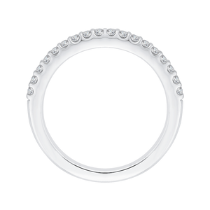Round Diamond Half Eternity Wedding Band In 14K White Gold