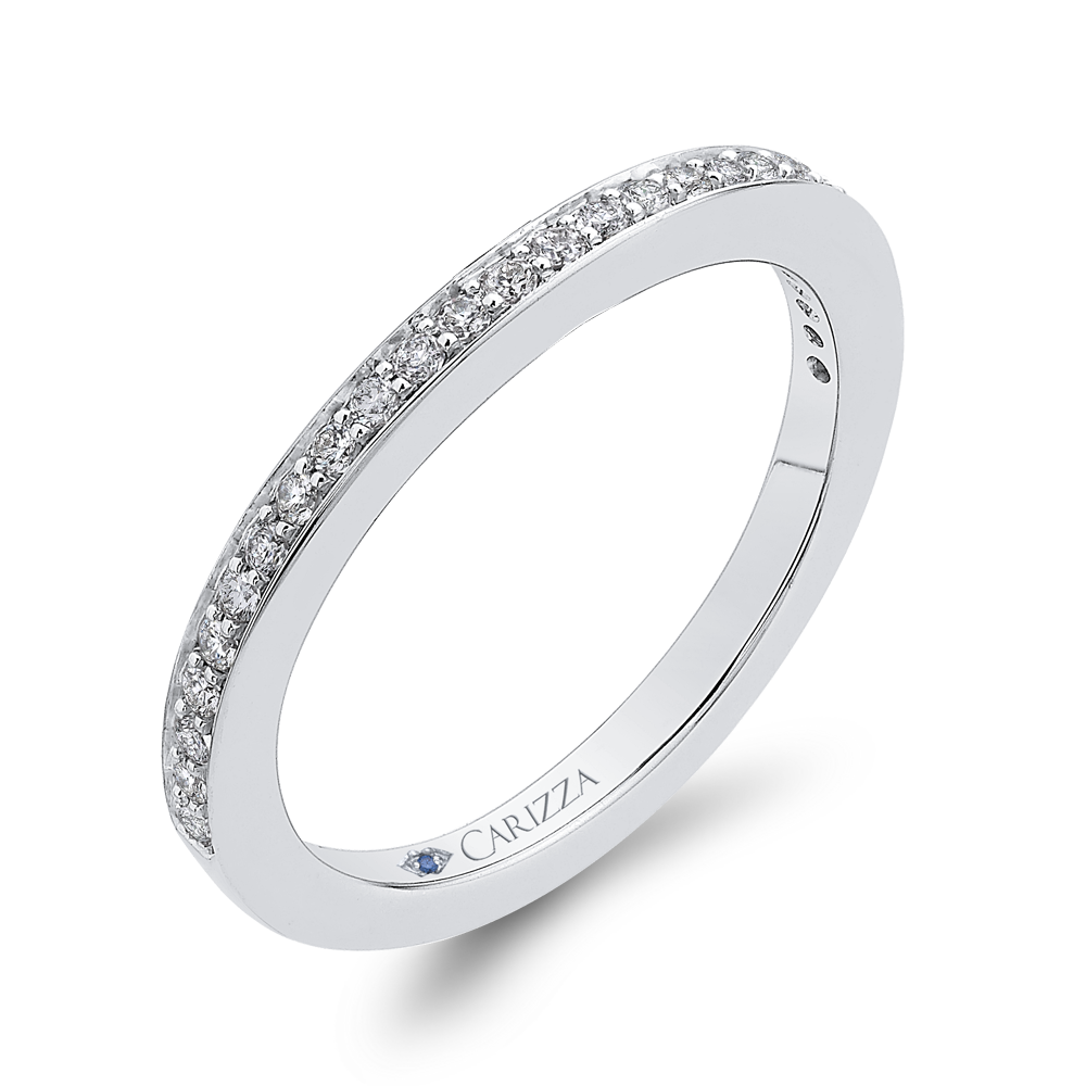 Round Diamond Half Eternity Wedding Band In 14K White Gold