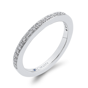 Round Diamond Half Eternity Wedding Band In 14K White Gold