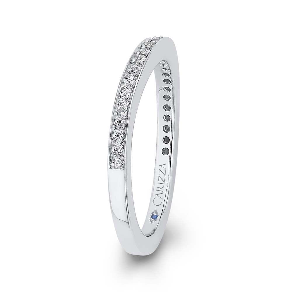 Round Diamond Half Eternity Wedding Band In 14K White Gold