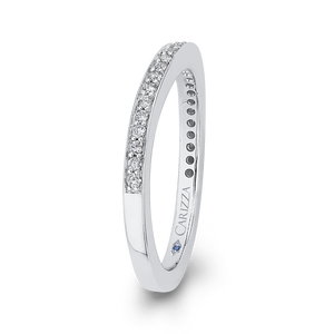 Round Diamond Half Eternity Wedding Band In 14K White Gold