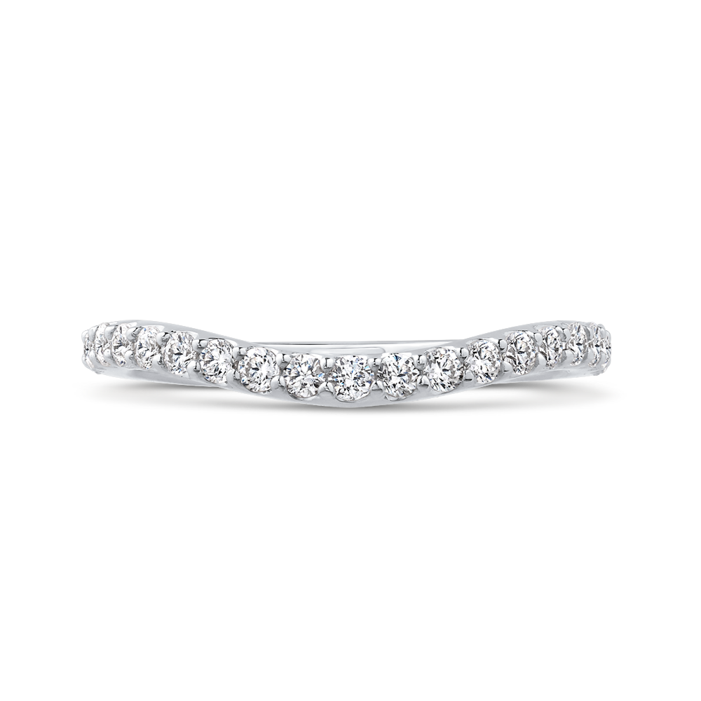 CAU0288B-37W-2.00 Bridal Jewelry Carizza White Gold Round Diamond Wedding Bands