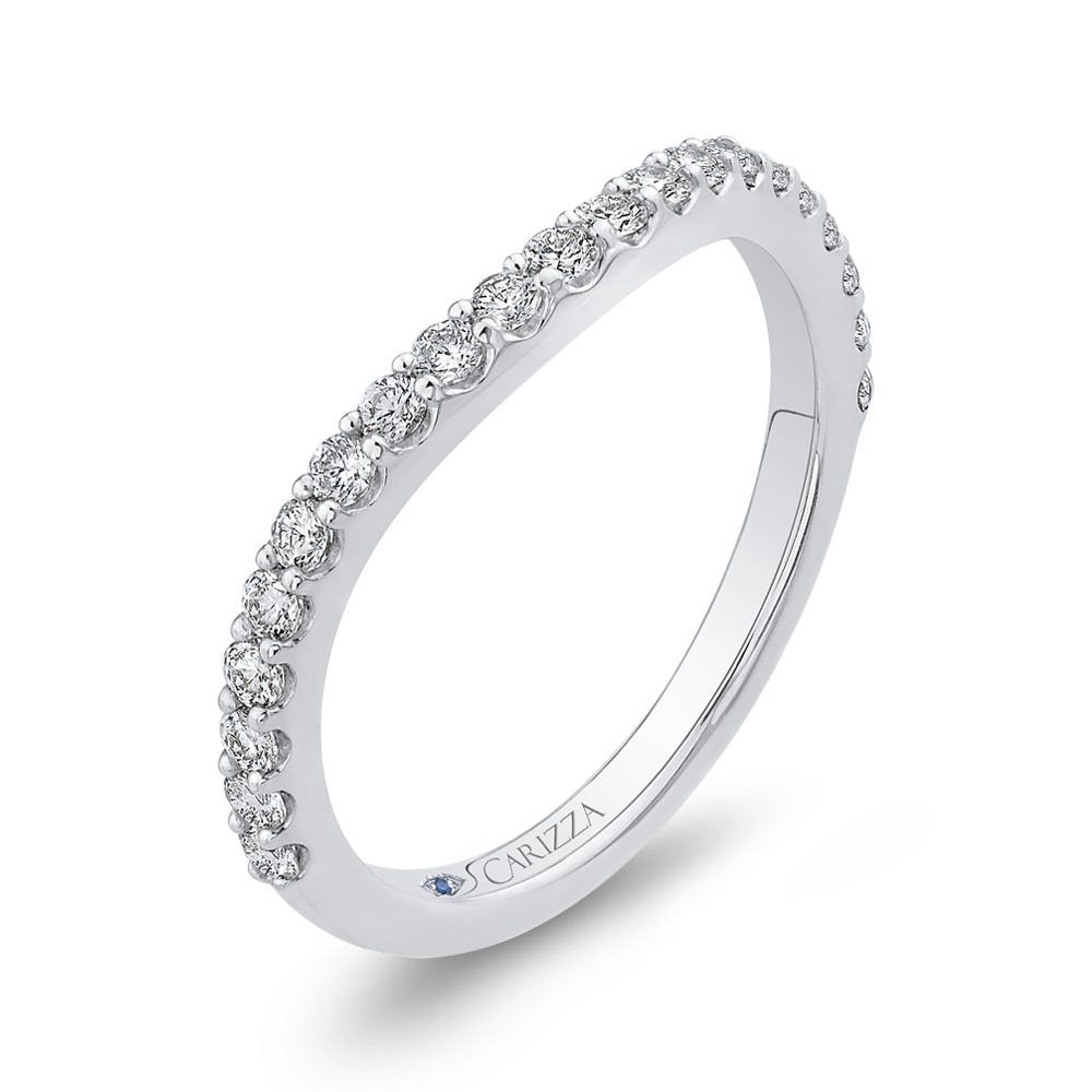 14K White Gold Round Diamond Wedding Band