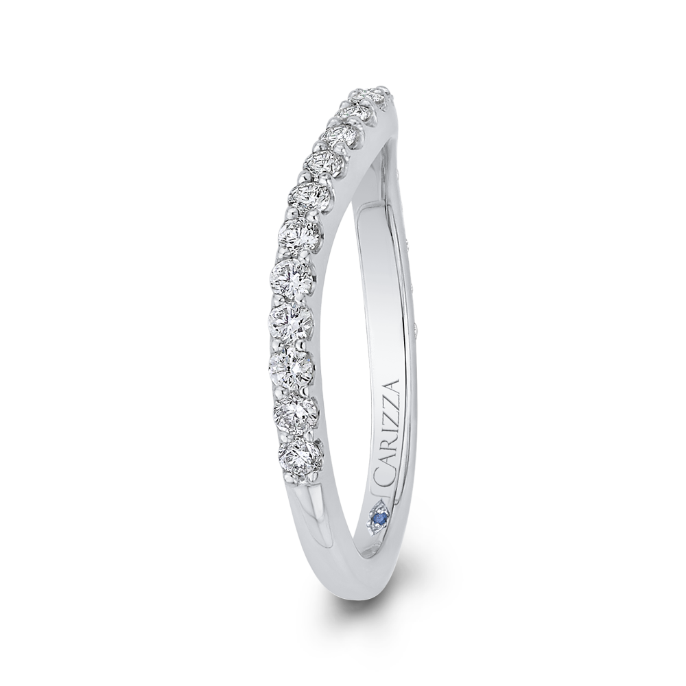 14K White Gold Round Diamond Wedding Band