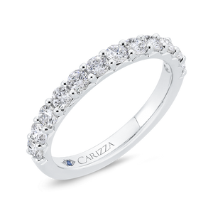 Round Diamond Half Eternity Wedding Band In 14K White Gold