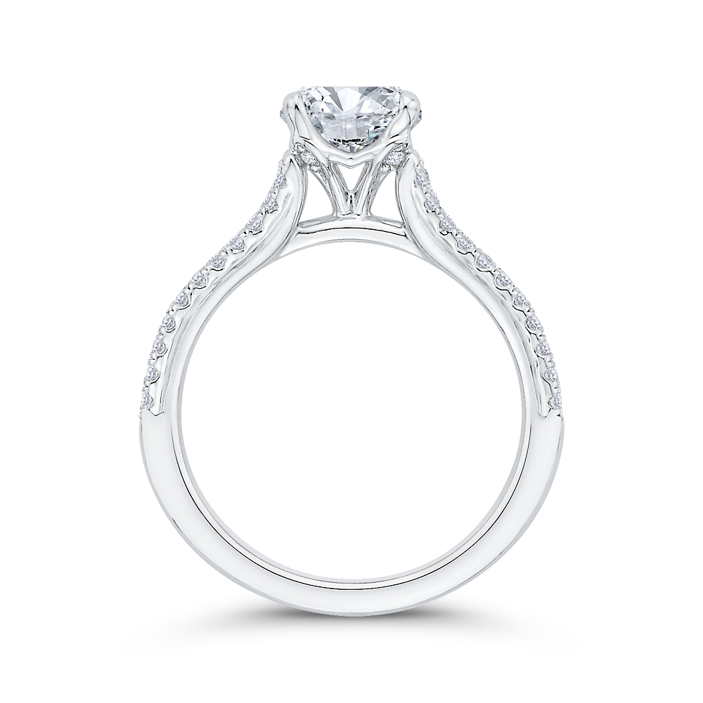 14K White Gold Diamond Engagement Ring (Semi-Mount)