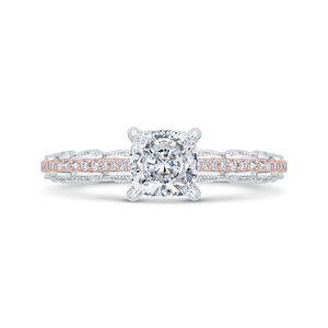 CAU0532EH-37WP-1.00 Bridal Jewelry Carizza White Gold,Rose Gold Cushion Cut Diamond Engagement Rings