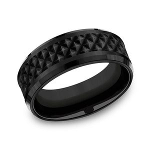 black titanium comfort-fit design wedding band