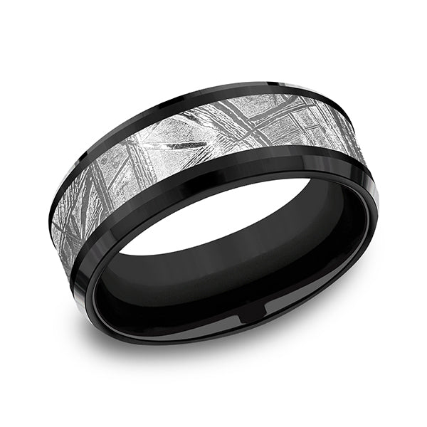 black titanium comfort-fit design wedding band