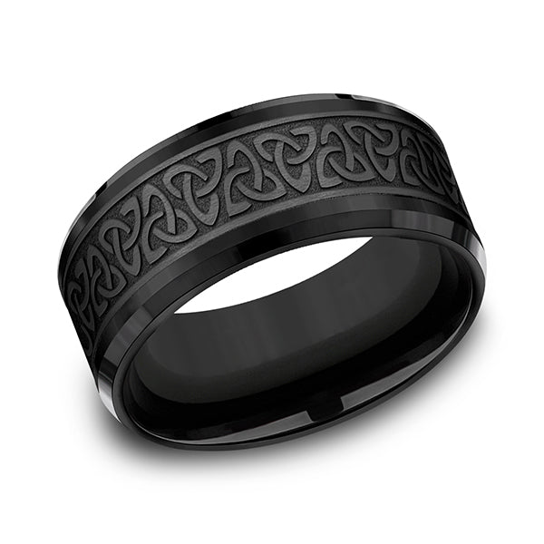 black titanium comfort-fit design wedding band