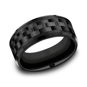 black titanium comfort-fit design wedding band