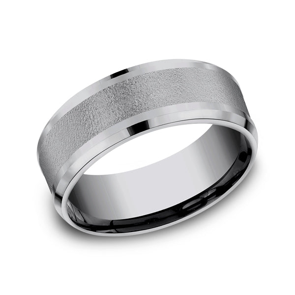 grey tantalum comfort-fit wedding band