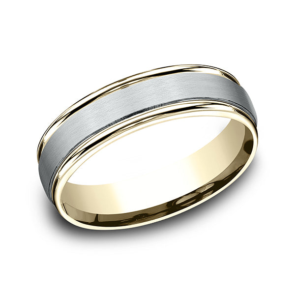 two tone comfort-fit design wedding ring