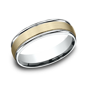 two tone comfort-fit design wedding ring