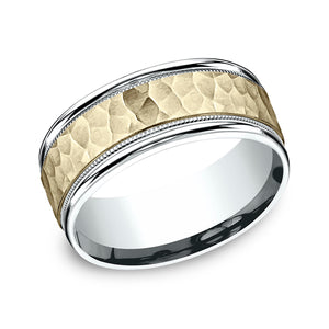 two tone comfort-fit design wedding ring