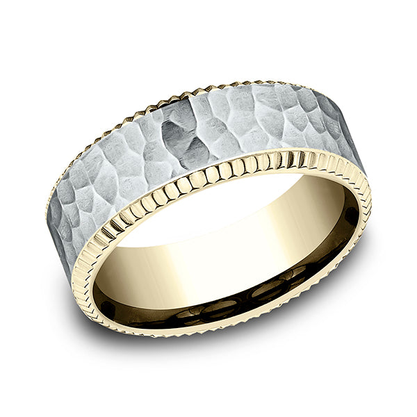 two tone comfort-fit design wedding ring