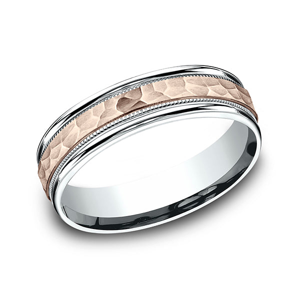 two tone comfort-fit design wedding ring