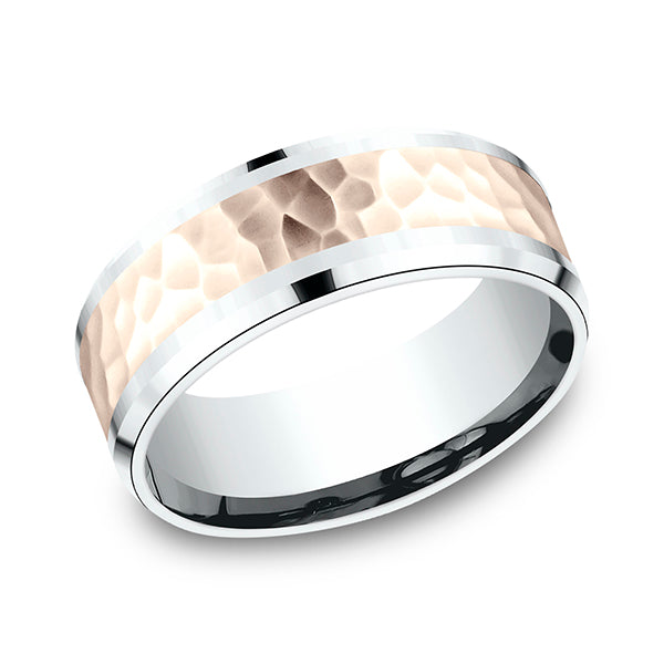 two tone comfort-fit design wedding ring