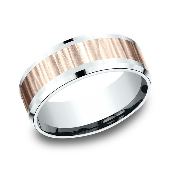 two tone comfort-fit design wedding ring