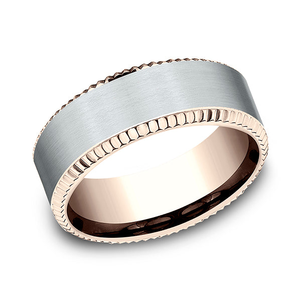 two tone comfort-fit design wedding ring