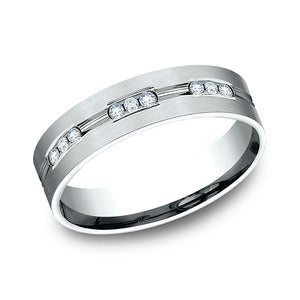 comfort-fit diamond wedding band