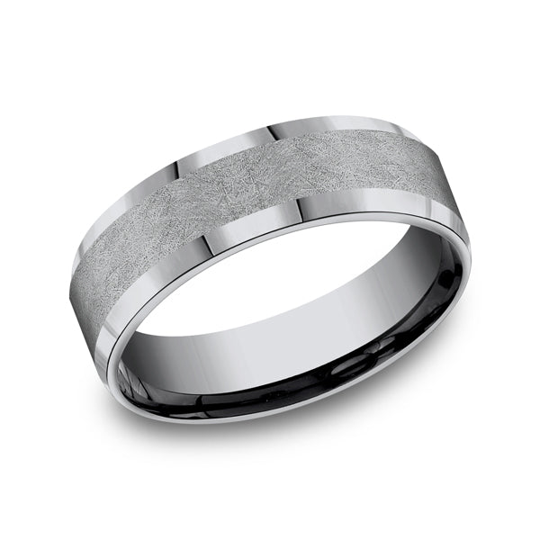 grey tantalum comfort-fit wedding band