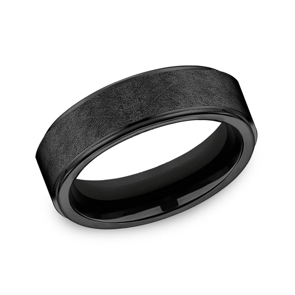 black titanium comfort-fit design wedding band