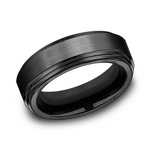 black titanium comfort-fit design wedding band