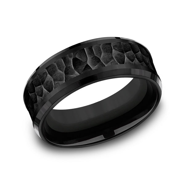 black titanium comfort-fit design wedding band