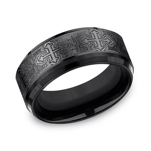 black titanium comfort-fit design wedding band