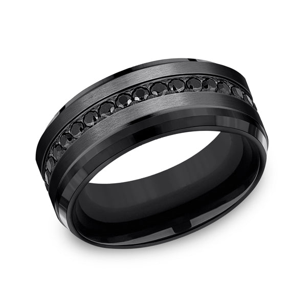 black titanium comfort-fit design wedding band