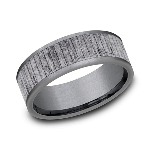 grey tantalum comfort-fit wedding band