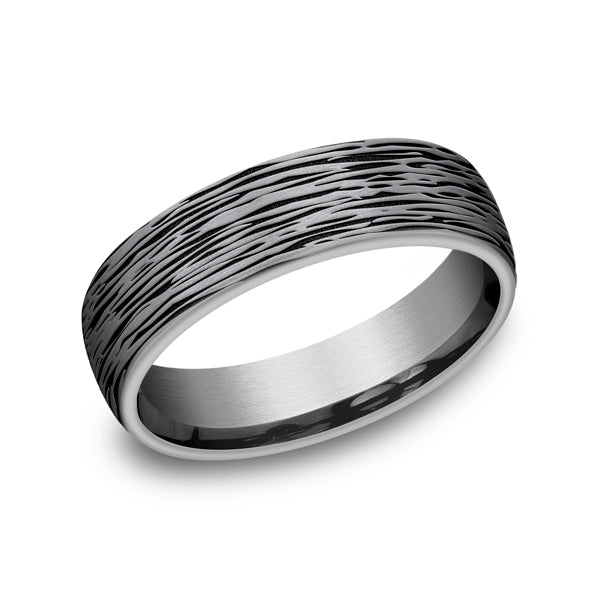 grey tantalum comfort-fit wedding band