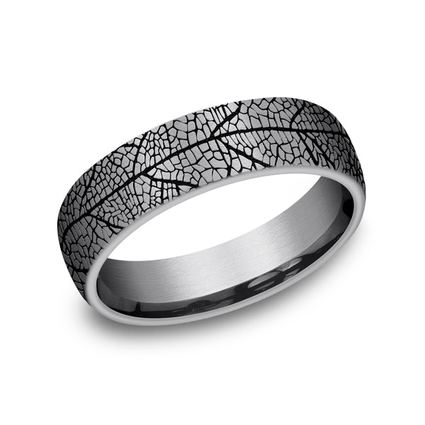 grey tantalum comfort-fit wedding band