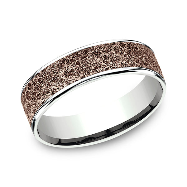 two tone comfort-fit design wedding ring