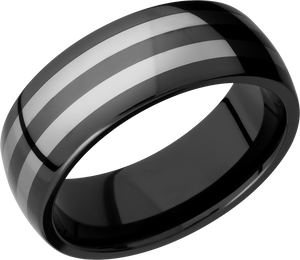 lashbrook ceramic tungsten and ceramic 8mm domed band ct08hr055+polish