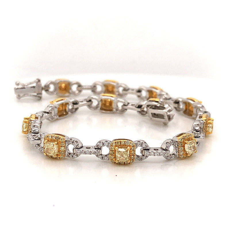 Yellow Diamond Open Link Tennis Bracelet