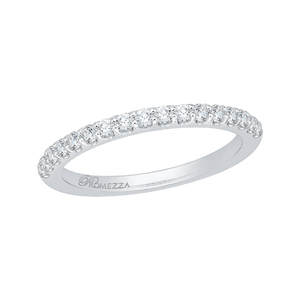 14K White Gold Round Diamond Half Eternity Wedding Band