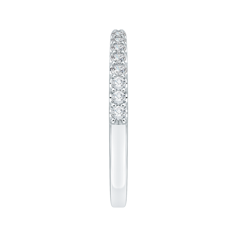 14K White Gold Round Diamond Half Eternity Wedding Band