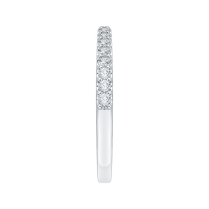 14K White Gold Round Diamond Half Eternity Wedding Band