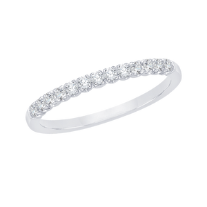 14K White Gold Round Diamond Wedding Band