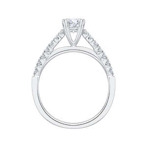 14K White Gold Round Diamond Cathedral Style Engagement Ring