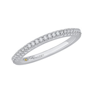 14K White Gold Round Diamond Half Eternity Wedding Band